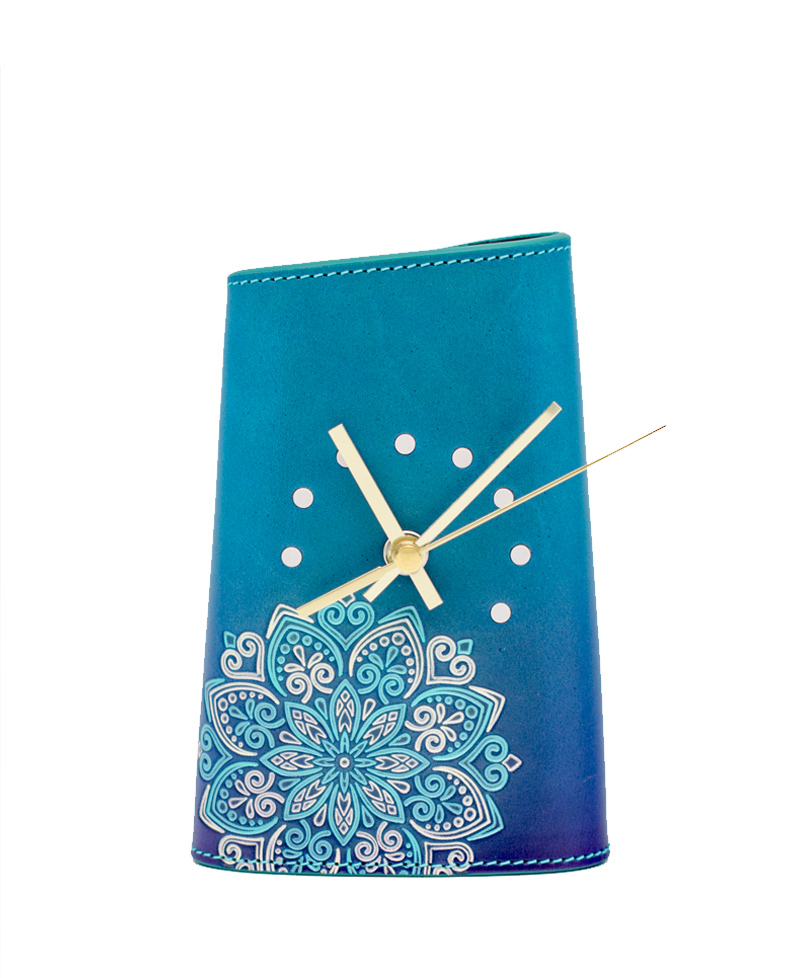 Reloj-Decoración-Sobremesa-Aire-Mandala-Azul