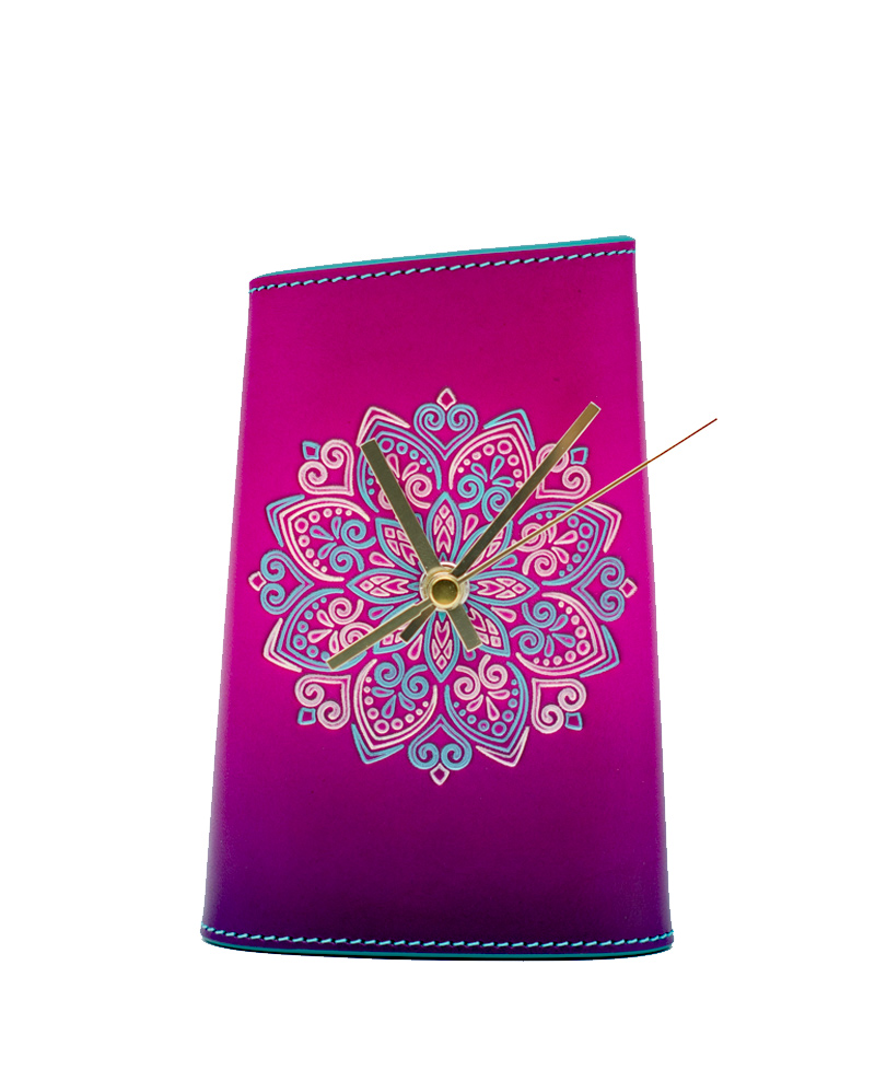 Reloj-Decoración-Sobremesa-Aire-Mandala-Morado