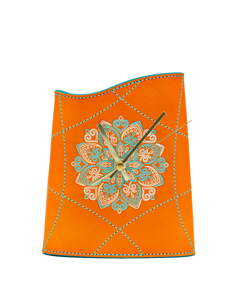 Reloj-Decoración-Sobremesa-Estilo-M-Mandala-Orange