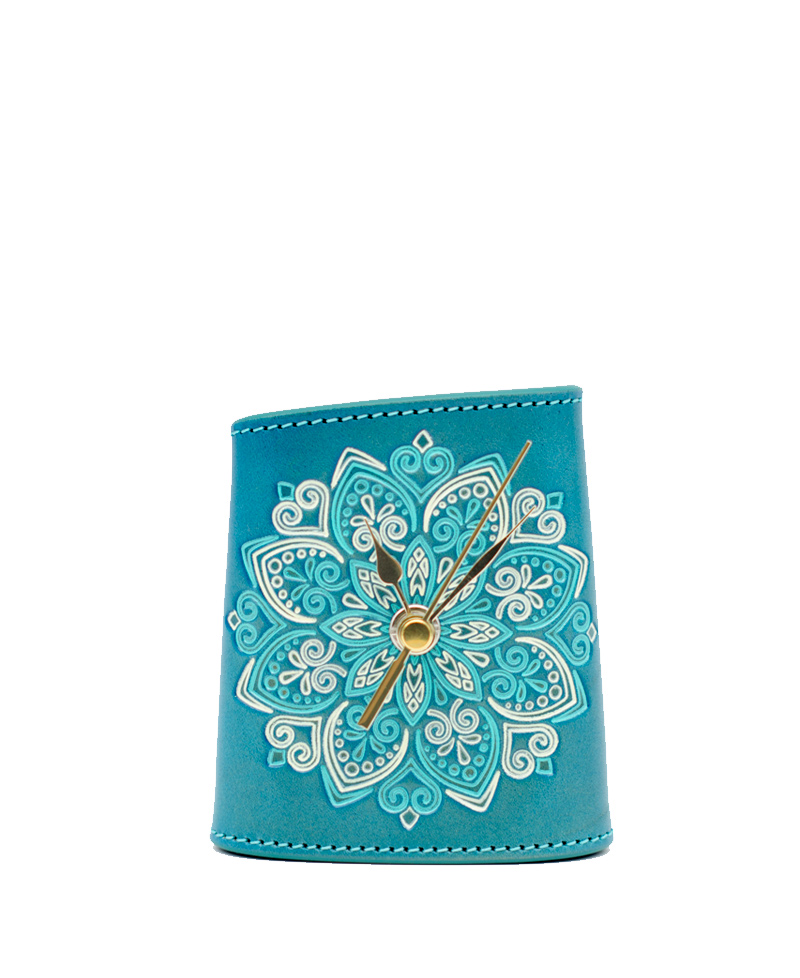 Reloj-Decoración-Sobremesa-Estilo-XS-Mandala-Azul