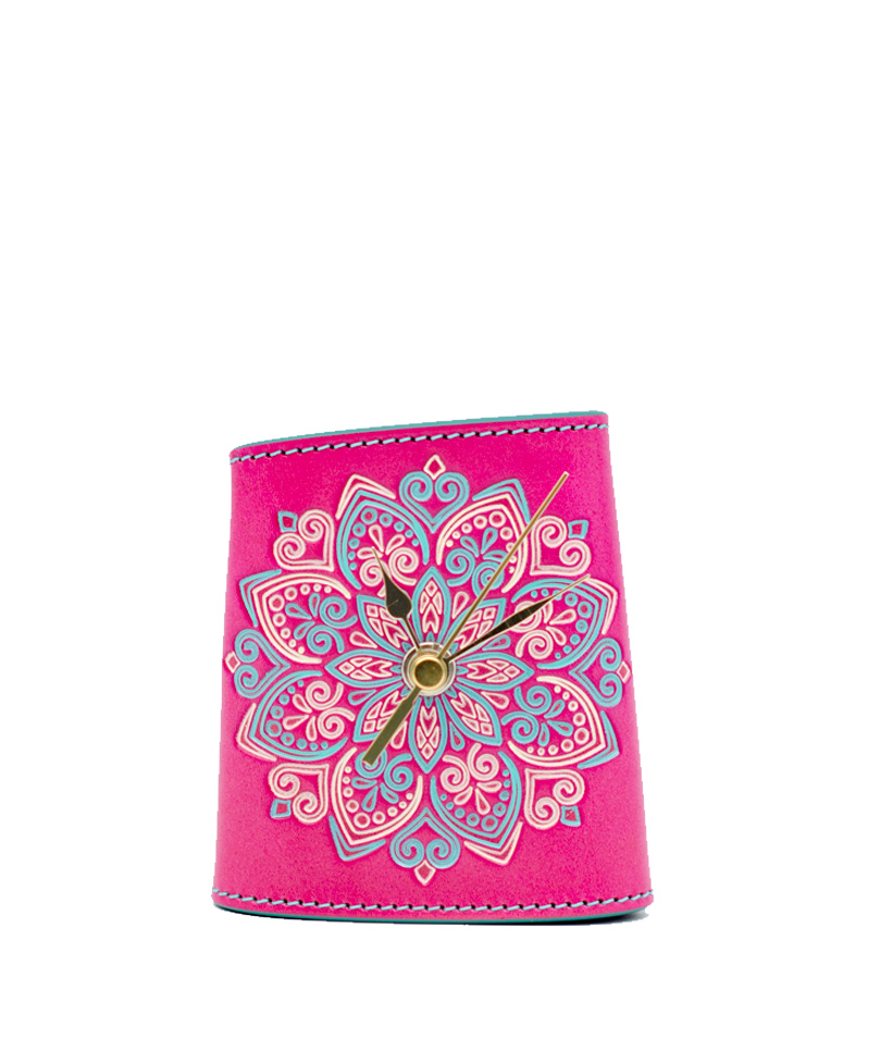 Reloj-Decoración-Sobremesa-Estilo-XS-Mandala-Morado