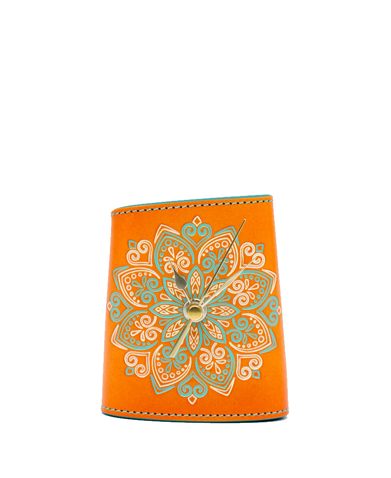 Reloj-Decoración-Sobremesa-Estilo-XS-Mandala-Orange