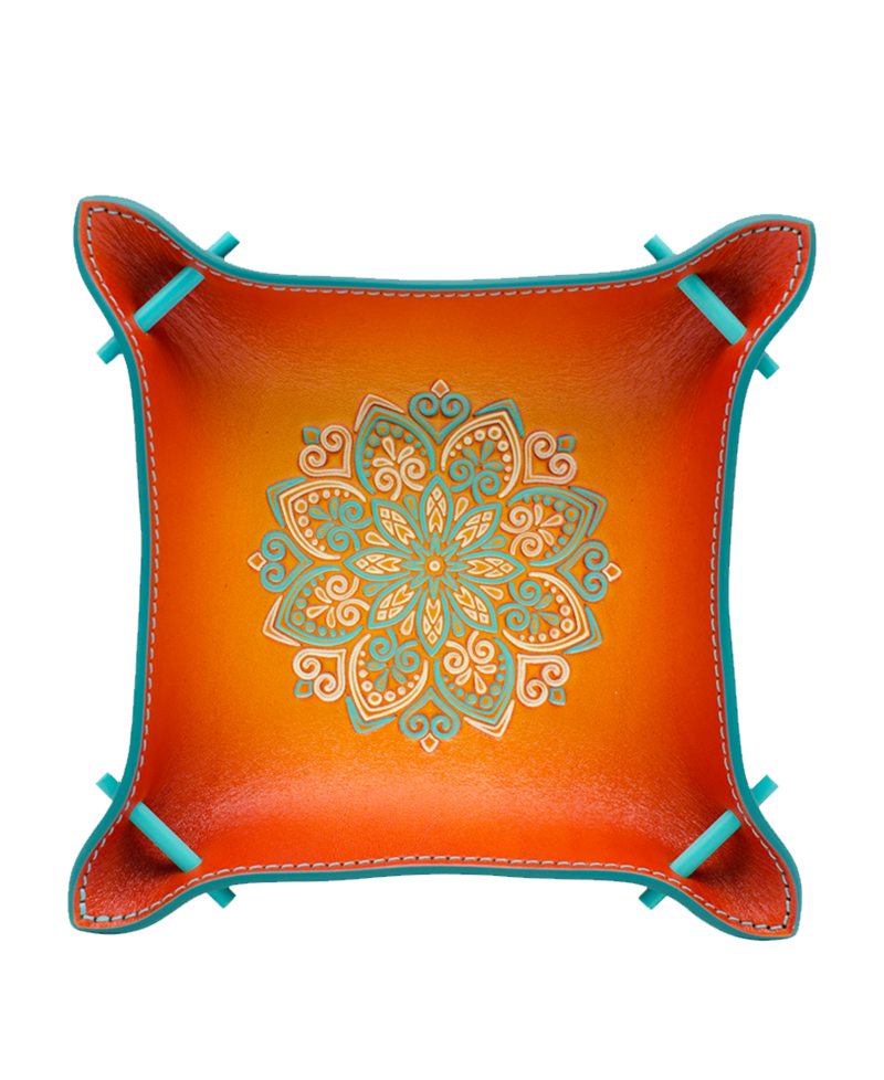 1-Bandeja-Vaciabolsillos-Mandala-Cuadrada-M-Orange 1