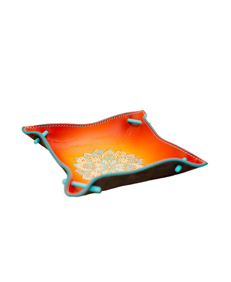 2-Bandeja-Vaciabolsillos-Mandala-Cuadrada-M-Orange 2