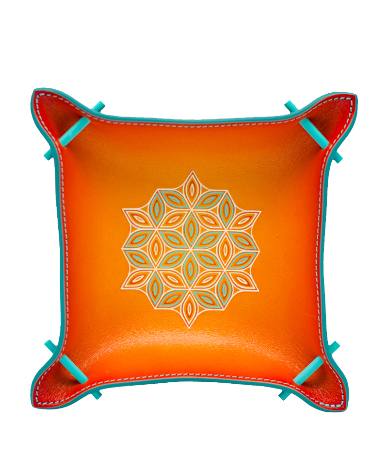 Bandeja-Vaciabolsillos-Flor-Cuadrada-M-Orange