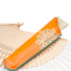 Funda-Abanico-Piel-FLor TRiple-Orange-